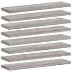 Mensole Parete 8pz Grigio Sonoma 40x10x1,5 cm Legno Multistrato