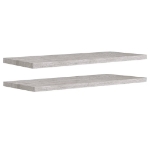 Scaffali a Parete 2 pz Grigio Cemento 90x23,5x3,8 cm in MDF