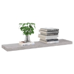 Scaffali a Parete 2 pz Grigio Cemento 90x23,5x3,8 cm in MDF