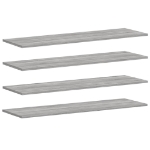 Mensole Parete 4pz Grigio Sonoma 100x30x1,5cm Legno Multistrato