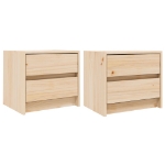 Comodini 2 pz 40x31x35,5 cm in Legno Massello di Pino