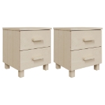 Comodini HAMAR 2 pz Miele 40x35x44,5 cm Legno Massello di Pino