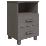 Comodino HAMAR Grigio Chiaro 40x35x62 cm Legno Massello di Pino