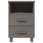 Comodino HAMAR Grigio Chiaro 40x35x62 cm Legno Massello di Pino