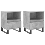 Comodini 2pz Grigio Cemento 40x35x50 cm in Legno Multistrato