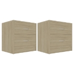 Comodini Rovere Sonoma 2 pz 40x30x40 cm in Legno Multistrato