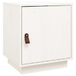 Comodino Bianco 40x34x45 cm in Legno Massello di Pino