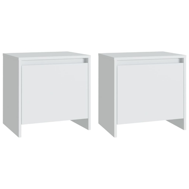 Comodini 2 pz Bianchi 45x34x44,5 cm in Truciolato