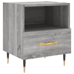 Comodino Grigio Sonoma 40x35x47,5 cm in Legno Multistrato