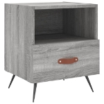 Comodino Grigio Sonoma 40x35x47,5 cm in Legno Multistrato