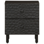 Comodino Nero 40x33x46 cm in Legno Massello di Mango