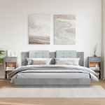 Comodini 2 pz Grigio Cemento 35x34x65 cm in Legno Multistrato