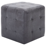 Comodini 2 pz Grigio 30x30x30 cm in Similpelle Scamosciata