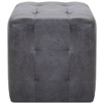 Comodini 2 pz Grigio 30x30x30 cm in Similpelle Scamosciata