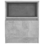 Comodino Grigio Cemento 40x40x50 cm in Legno Multistrato