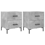 Comodini 2 pz Grigio Cemento 40x35x47,5 cm in Legno Multistrato