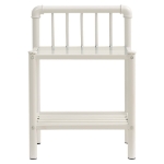 Comodino Bianco e Trasparente 45x34,5x62,5 cm Metallo e Vetro