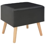 Comodino Nero 40x35x40 cm in Similpelle