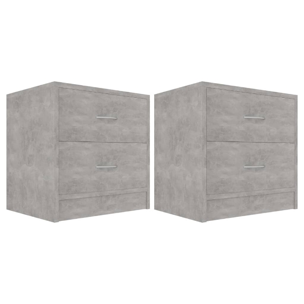 Comodini 2 pz Grigio Cemento 40x30x40 cm in Legno Multistrato