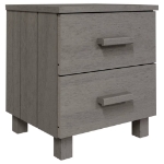 Comodino HAMAR Grigio Chiaro 40x35x44,5 cm in Legno di Pino