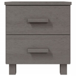 Comodino HAMAR Grigio Chiaro 40x35x44,5 cm in Legno di Pino