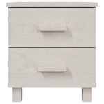 Comodino HAMAR Bianco 40x35x44,5 cm in Legno Massello di Pino