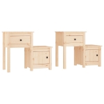 Comodini 2 pz 79,5x38x65,5 cm in Legno Massello di Pino