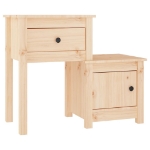 Comodini 2 pz 79,5x38x65,5 cm in Legno Massello di Pino