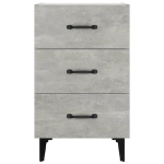 Comodino Grigio Cemento 40x40x66 cm in Legno Multistrato