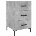 Comodino Grigio Cemento 40x40x66 cm in Legno Multistrato