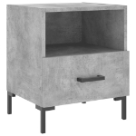 Comodino Grigio Cemento 40x35x47,5 cm in Legno Multistrato