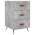 Comodino Grigio Cemento 40x40x66 cm in Legno Multistrato