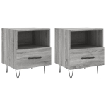 Comodini 2 pz Grigio Sonoma 40x35x47,5 cm in Legno Multistrato