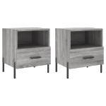 Comodini 2 pz Grigio Sonoma 40x35x47,5 cm in Legno Multistrato