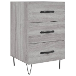 Comodino Grigio Sonoma 40x40x66 cm in Legno Multistrato