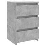 Comodini 2pz Grigio Cemento 40x35x62,5 cm in Legno Multistrato