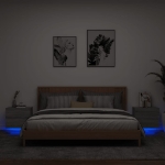 Comodini a Parete con luci LED 2 pz Grigio Sonoma