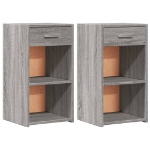 Comodini 2 pz Grigio Sonoma 35x34x65 cm in Legno Multistrato