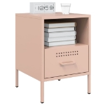 Comodini 2pz Rosa 36x39x50,5cm in Acciaio Laminato a Freddo