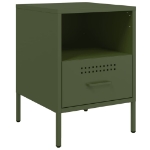 Comodino Verde Oliva 36x39x50,5 cm in Acciaio Laminato a Freddo