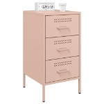 Comodini 2pz Rosa 36x39x68cm in Acciaio Laminato a Freddo