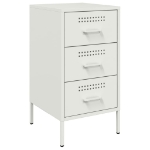 Comodino Bianco 36x39x68cm in Acciaio Laminato a Freddo