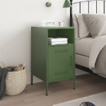 Comodino Verde Oliva 36x39x68 cm in Acciaio Laminato a Freddo