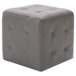 Comodini 2 pz Grigio 30x30x30 cm in Similpelle