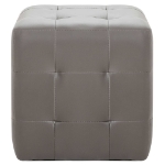 Comodini 2 pz Grigio 30x30x30 cm in Similpelle