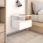 Comodini Pensili 2pz Bianco Lucido 40x31x27cm Legno Multistrato