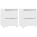 Comodini 2 pz Bianco 30x30x40 cm in Legno Ingegnerizzato