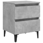 Comodini 2pz Grigio Cemento 40x35x50 cm in Legno Multistrato