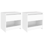 Comodini 2 pz Bianco 40x30x39 cm in Legno Ingegnerizzato