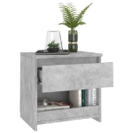 Comodini 2pz Grigio Cemento 40x30x39 cm in Legno Multistrato